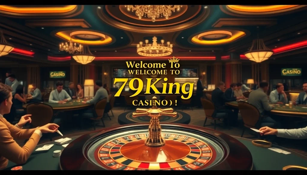 Players enjoying a thrilling game at the 79king Casino, featuring roulette and poker tables.