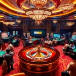 Experience thrilling casino action with RR88 at a vibrant roulette table filled with excited players and colorful chips.