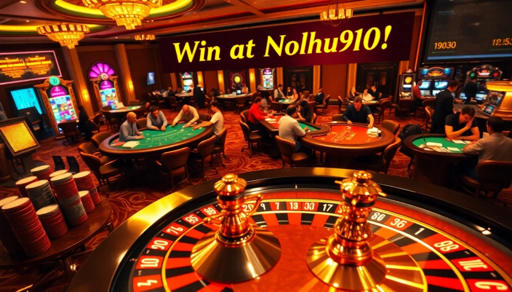 Experience the thrill of gaming at https://nohu90.download/ with a lively roulette scene and exciting casino atmosphere.