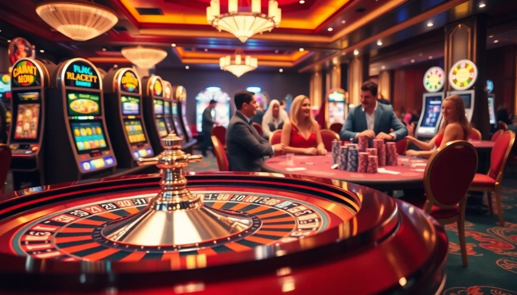 Experience the excitement of KJC casino with vibrant roulette and slot games.
