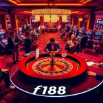 Players explore vibrant casino settings, betting at f168 tables filled with excitement and glamour.