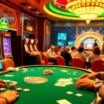 Experience the thrill of fa88 at an exciting poker table in a lively casino setting.