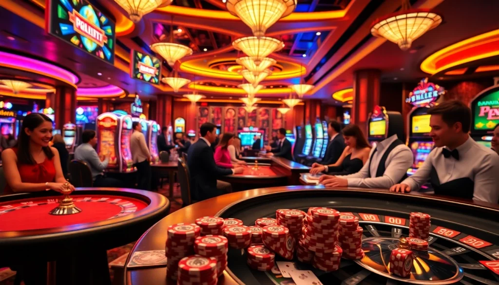Experience 88AA gameplay action with vibrant casino tables and engaging players showcasing thrilling gambling moments.
