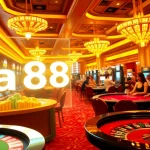 Experience the excitement of a casino with fa88, featuring vibrant slot machines and engaging poker tables.