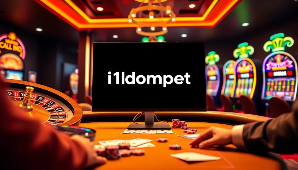 Experience online excitement with i1dompet as players engage at a lively blackjack table filled with colorful chips.