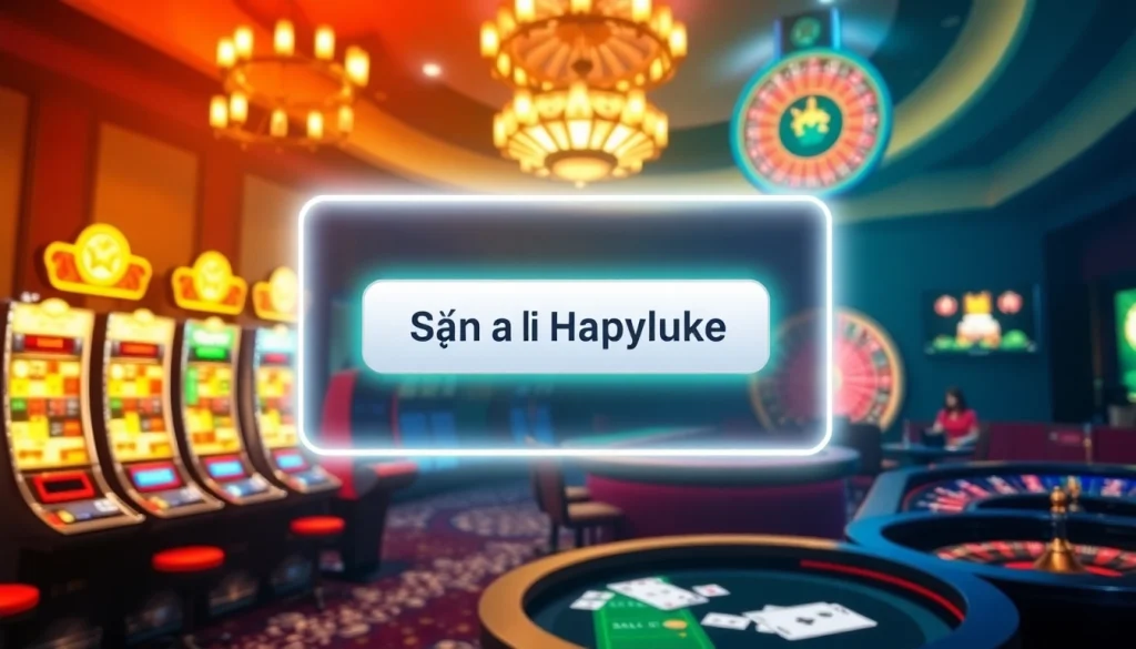 Đăng Ký Happyluke với giao diện sòng bạc trực tuyến đầy màu sắc, hấp dẫn và hiện đại.