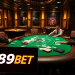 Explore thrilling poker action at 789BET with vibrant chips and cards.