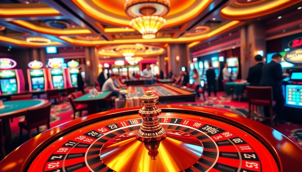 xx88's vibrant casino scene with players celebrating wins at poker tables.