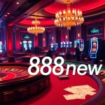 Experience the excitement of gaming at 888new with vibrant poker and roulette action in an upscale casino.