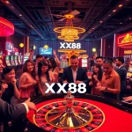 XX88 players enjoying an exciting roulette game in a vibrant casino atmosphere.